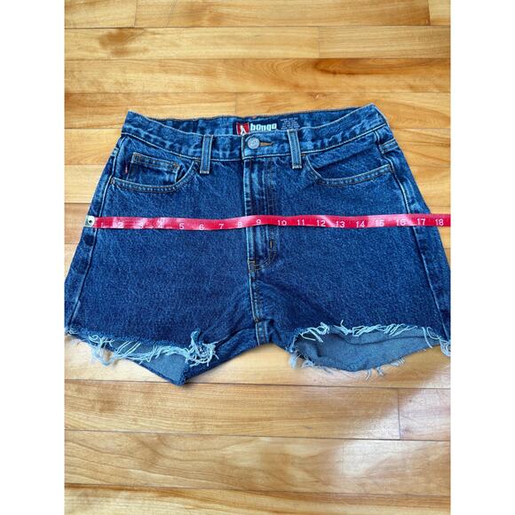 Vintage 90s Bongo Jean Shorts, Dark Wash Cutoffs, W28", 100% Cotton, Size 5/6 - Picture 6 of 10